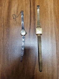 (數十年唔知價.自出合理價高者得)  約8,90年代"CYMA"金錶."OCTO"等女裝舊手錶2隻