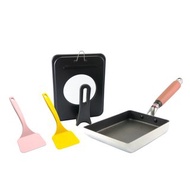 【日本北陸hokua】日本製極大金IH不沾玉子燒3件組(鍋+蓋+鏟)