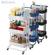 ○3 Tier Multipurpose Trolley Storage Rack Office Shelves Multifunction Tray Bathroom Kitchen