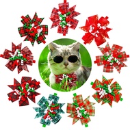 1PC Pet Dog Cat Bows Dog Necklace Christmas Winter Grooming Snoflakes Pattern Cat Bowties for Small 