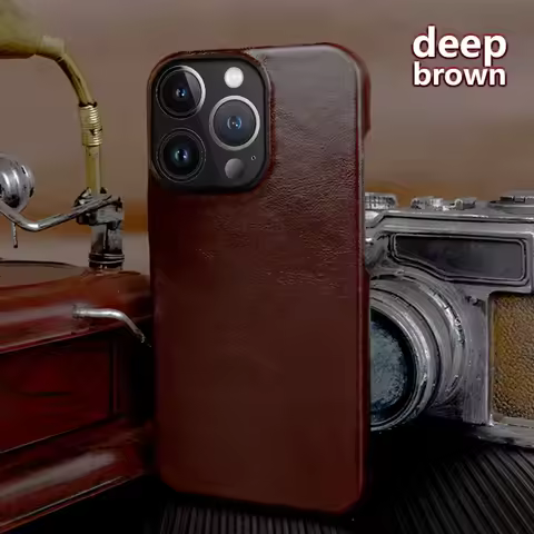 Genuine Leather Luxury Business Phone Cases For Iphone 14 Pro Aesthetic Vintage Back Cover For Iphon