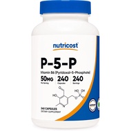 Nutricost P5P Vitamin B6 Supplement 50mg, 240 Capsules (Pyridoxal-5-Phosphate) - Vegetarian Friendly