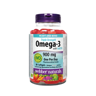 Webber Naturals - 三倍強效 Omega-3 (900 毫克 EPA / DHA) 魚油 200 粒軟膠囊 (超值加量裝) (兩款包裝隨機提供) [平行進口]