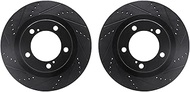 Dynamic Friction Company Front Brake Rotors-Drilled and Slotted-Black 8002-76018