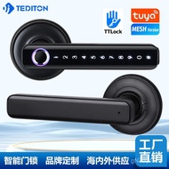 Tongtong APP Grip Fingerprint Lock American Key Room Door Graffiti Smart Lock Handle Lock Open Handl