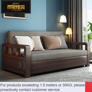 QDH/🩰ZQM🩰Jun Xi Jia Ge（JONXJAGO） Fabric Solid Wood Sofa Bed Dual-Use Living Room Multi-Functional Seat and Bedroom Folda
