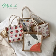 Woman Mini Small Vintage Cute Bamboo Linen Fashion Handbag Tote Bag Japan Korea Stylish Casual Baske