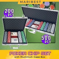 200PCS 500PCS Poker Chips Professional Casino Poker Game Set with Aluminium Case Playing Card Chip C