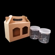 5 pcs Carrying Box 2 Jars 800ml Tube Carrying Box Cookies Packaging Box Hampers Size 10x19x14 cm