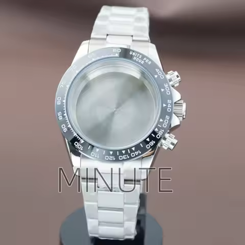 Seiko Mod Stainless Steel VK63 Watch Case Bracelet Sapphire Glass for Daytona VK63 Movement Men's Re