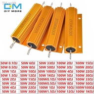 ❉♤❁ diymore Aluminum Power Metal Shell Case Wirewound Resistor 50W 100W 0.01-100K 0.1R 0.5R 1R 2R 4R 6R 8R 10R 20R 1KΩJ ohm Resistor
