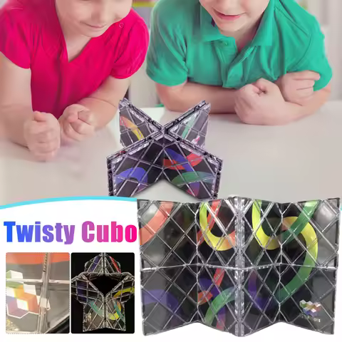 Twisty Cubo Magician Professional Cube Classic Toys Cube Puzzle Panel Puzzle Magic 8 Panels 3 Rings 