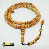 Lucky Wooden Tasbih Nibung or Liwung Macan White - Flat Model - Diameter 10mm Thickness 7mm - 99 Ite