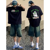 【✅READY STOCK🇲🇾】330gsm 100% Cotton Unisex Oversized T-shirt plus size Couple Tees baju lelaki现货纯棉重磅宽