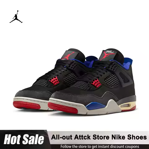 Jordan Air Nike Jordan AJ4 Men's Casual Shoes Retro Cushioning FV5029-003 Comfortable Non-slip Sneak