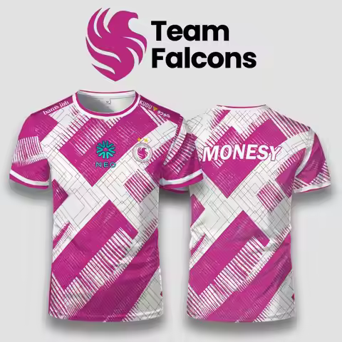 Team Falcons Esports New Pink Jersey CSGO Esports NIKO m0NESY Training Uniform Men's and Women's Sho