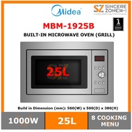 Midea MBM-1925B 25L Built In Microwave Oven with Grill Power 1000W