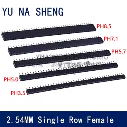 10Pcs 2.54mm Female Header PH3.5 PH5 PH5.7 PH6.8 PH7.1 PH8.5mm Straight 1X40P 2x40p single double ro