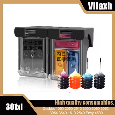 For HP 301XL 301 XL Refillable Ink Cartridge for HP301 Deskjet 1050 2050 2510 3000 3050 3052 3054 35