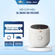 Nồi Cơm Điện 3L Bear SB-NC30B - 600W - 6 chức năng nấu đa dạng - Bảng điều khiển tiếng Việt - Dễ sử 