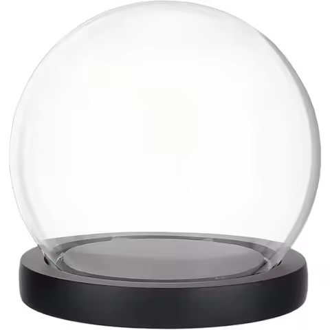Glass Display Cloche Dome 4.9x4.5 Inch Glass Display Showcase with Base Decorative Display Dome Snow
