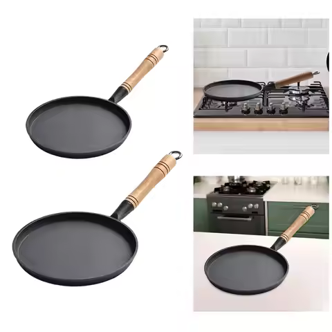 Kitchen Breakfast Pan, Cast Iron Frying Pan, Steak Grill Pan, Household Cooking Pan Barbecue BBQ Too
