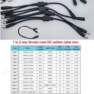 13 types 12v DC Male female Power supply Splitter Adapter to 2 way dual male Female Cable Plug 5.5*2