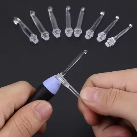 9PCS Crochet Hook 2.5-6.5MM Light Up Crochet Hook USB Rechargeable LED Light Up Crochet Hook Set for