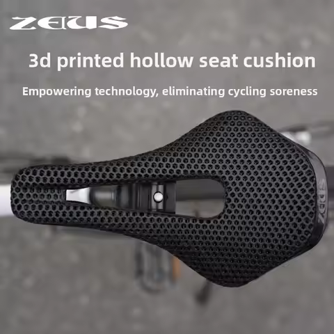 ZEIUS Zeus 3D Printed Carbon Fiber Hollow Bike Saddle for MTB Road Cycling Comfort Pain Relief