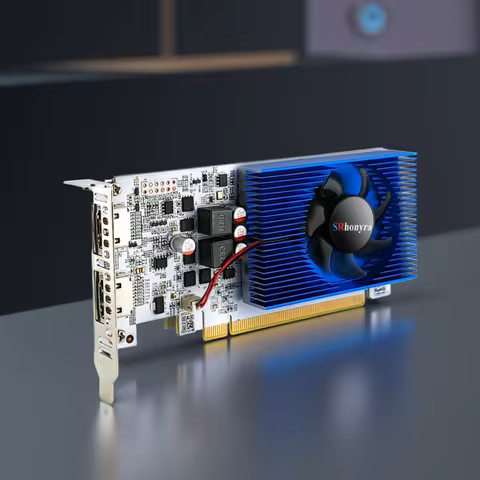 SRhonyra GT 730/RX 550/GT 1030/GTX1050/GTX 1050Ti 4GB Low Profile Graphics Card Compatible SFF/Thin 