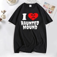 (Degl Diy Store) Sematary I Love Haunted Mound Short Sleeve T-Shirt Popular Trend Heart Print