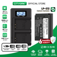 Cityork LP-E12 E12 2000mAh Li-ion Rechargeable Battery Pack + LCD Digital Display Dual Charger For C