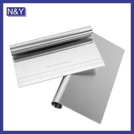 N&Y   Stainless Steel Flour Cutter With Scale, Dough Cutter, Baking Scraper 15 20 22cm, Roll Handle 