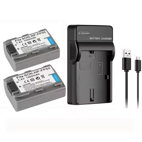 NP-FP50 NPFP50 NP FP50 Battery + Charger for Sony NP FP60 FP70 FP71 FP90 DCR DVD92 DVD103 DVD105 DVD