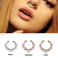ห่วงจมูก จิว Alloy Hoop Nose Ring Nose Piercing Fake Piercing Septum Clicker Numbers Hanger For Jewelry - 1 ชิ้น
