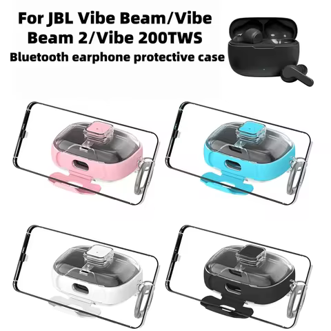 For JBL Vibe Beam/Vibe Beam 2/Vibe 200TWS Cover Switch Lock Buckle Design Waterproof TPU Protective 
