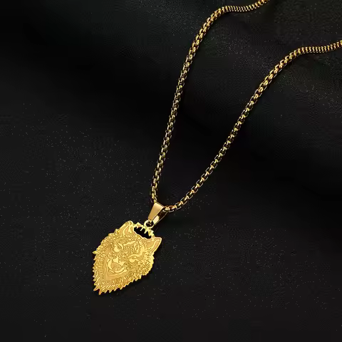 Chandler Stainless Steel Bozkurt Göktürk Turkish Written Pendant Men's Women's Necklace Chain