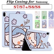 Casing Tablet Samsung Tab S7 / Samsung Tab S7 FE 12.4''/S8 SM-810 High Quality Leather Cover Samsung Tab S8 Plus Flip Stand Case Cute Pattern Case Heavier PU