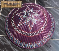 Kerajinan Bambu Caping Tudung Topi Petani Lukis Batik Titik Manual