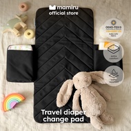 Mamiru Travel Diaper Change Pad / Waterproof Portable Baby Diaper Changing Pad / Perlak - Black