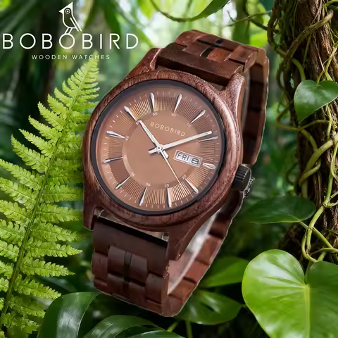 Custom LOGO Wood Watch Fashion Chronograph Quartz Sports Wristwatch Clock BOBO BIRD Walnut Wooden Wa