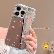 Apple Pattern Mirror Casing For Vivo IQOO Z10 Z9 Turbo+ Z9X Z9s Pro U5E U5X U5 U3 U3X Z5X Z3 Z1 5G 4
