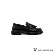 LVNLAVEN Kids Smile Black Loafers Docmart Kids Black Men's Shoes Synthetic Leather Simple Formal Non