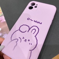 SAMSUNG A7 2018, A12, A22 4G, A22 5G, A03S, A52/A52S 5G, A72, M12, M22 - LILAC CUTE BUNNY RABBIT O-U
