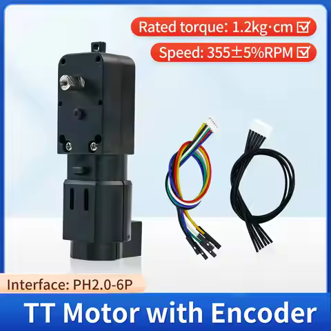 High Precision Hall Encoder TT DC Geared Motor with Encoder AB Phase Tachometer Code Disc Support PI