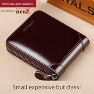 dompet lelaki dompet dompet kulit lelaki original Short Multifunctional Wallet Men Zipper Wallet