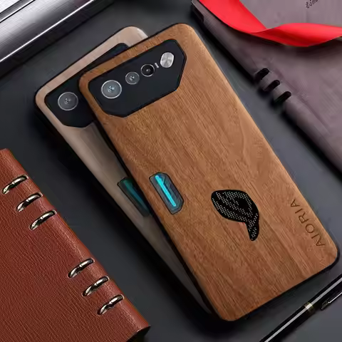 Case for Asus Rog phone 7 6 8 Pro Rog phone7 funda bamboo wood pattern back cover for asus rog phone