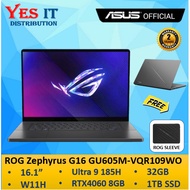 ASUS ROG Zephyrus G16 GU605M-VQR109WO / GU605M-VQR182WO (INTEL Ultra 9 /32GD5 /1TBSSD /RTX4060 8GDR6
