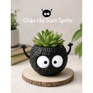 Soot Sprite Cute U Nu Black Charcoal Baby Plant Pot - Soot Puff Mini Planter