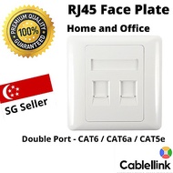CAT6 Faceplate RJ45 - 2 Port